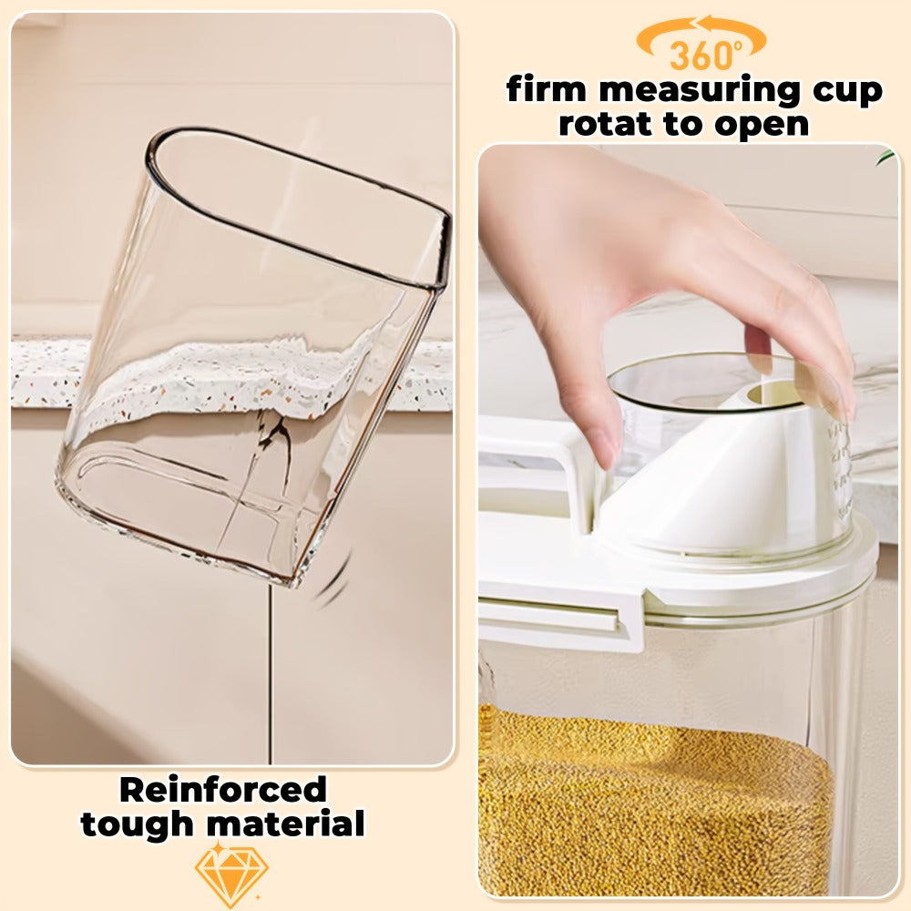 Food Storage Containers 2.5L and 3L PP Pantry Bins with Measuring Cups in Two-, Four- or Six-Pack Options