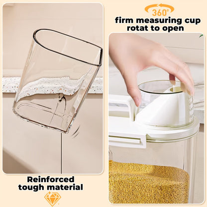 Food Storage Containers 2.5L and 3L PP Pantry Bins with Measuring Cups in Two-, Four- or Six-Pack Options