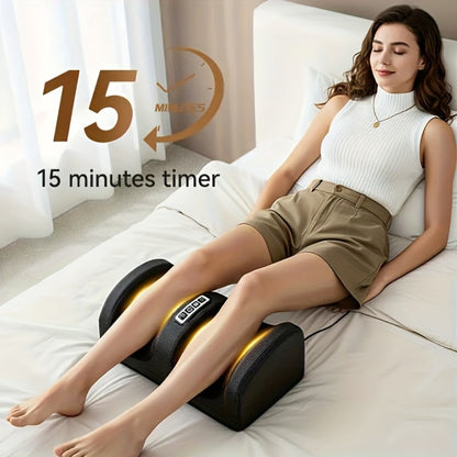 Open Foot and Lower-Leg Massager with Bidirectional Rollers, 15-Minute Timer and Black or Red Finish