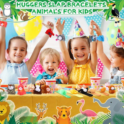 Plush Animal Slap Bracelet Assortments in 6-, 10-, 15- or 30-Piece Checkout Packs for Party Favors