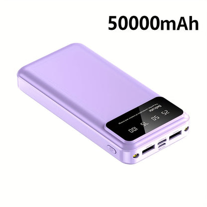Power Bank 50000mAh with Dual USB Ports, Digital Battery Display and Three Color Options for Travel