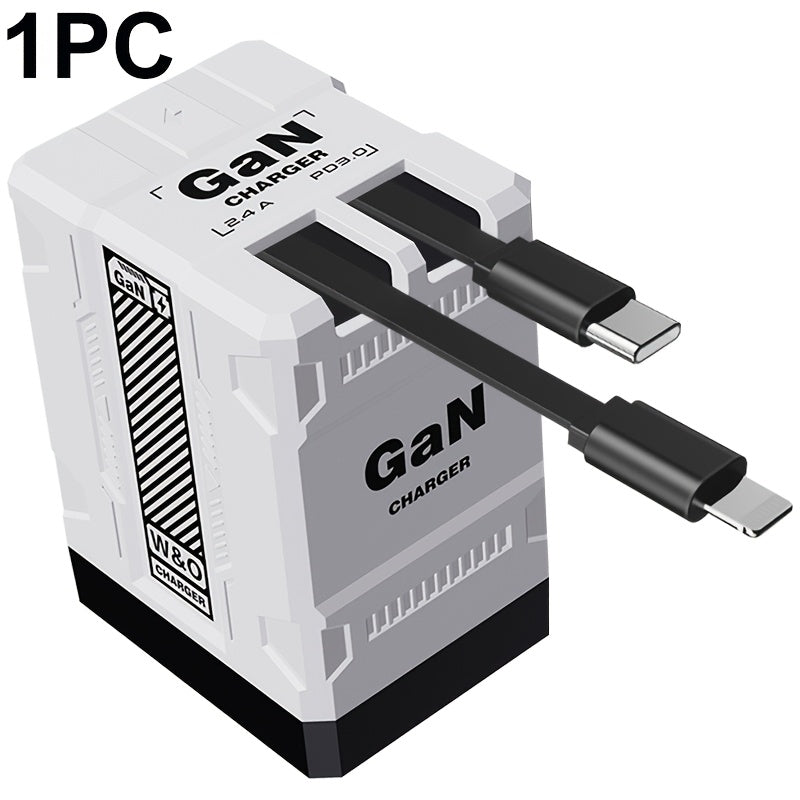 USB-C Wall Charger with Integrated Dual Cables in Single or Two-Piece Packs and Multiple Colors
