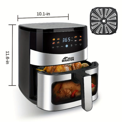 Miraston Air Fryer with Viewing Window, Eight Preset Icons and 2.8Qt or 6.5Qt Touchscreen Options