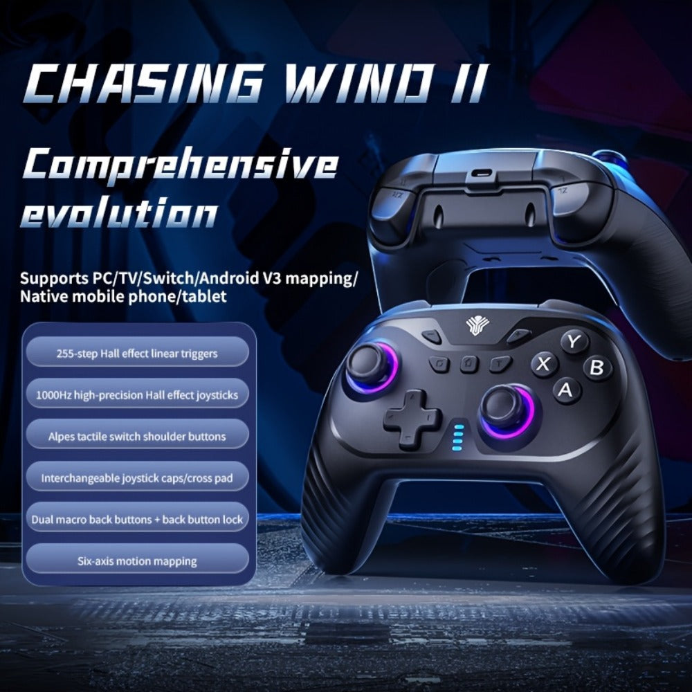 2.4G Wireless PC Controller with Hall Effect Joystick & Trigger, RGB Lighting & Vibration – Compatible with Windows PC, Android, Nintendo Switch & Steam, Anti-Drift Gamepad Not Compatible with Xbox