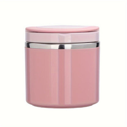 Stainless-Style Lunch Box with Handle in Green, Pink or Blue, 630 ml Single-Container Configuration
