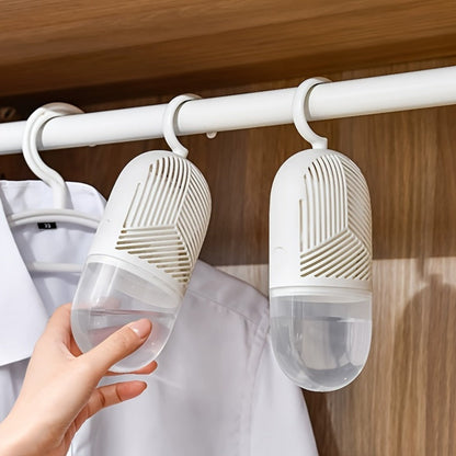 Six-Piece Hanging Moisture Absorber Kit with Replaceable Inner Bags, Hooks and Removable Water Cups