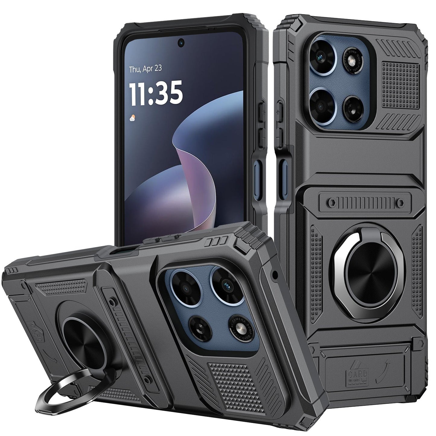 Magnetic Metal Kickstand Moto G 5G 2025 2026 Case Shockproof Drop Protection Slim Protective Phone Cover for Motorola Moto G 5G 2025 Moto G 5G 2026 Moto G Play 2026 6.7 Inch – Hands-Free Stand