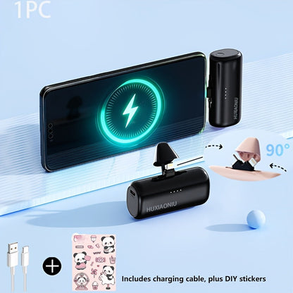5000mAh iPhone Power Bank 2-in-1 Connector LCD Display Slim Portable Charger Compatible with iPhone 17 16 15 14 13 12 11 – Small Compact External Battery Pack 5V 2A Fast Charge