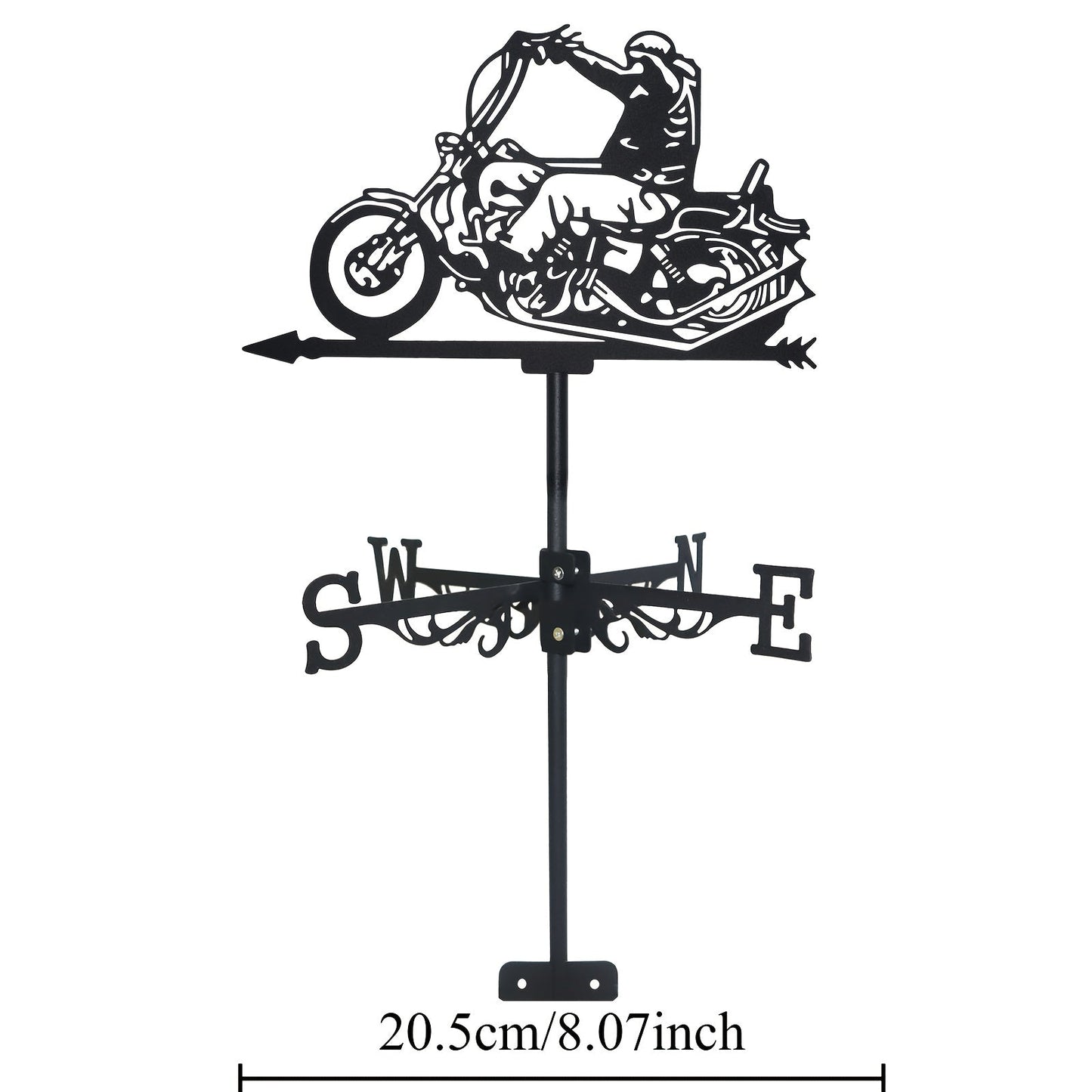 Weathervane | Metal Motorcycle Garden Yard Roof Wind Direction Decor