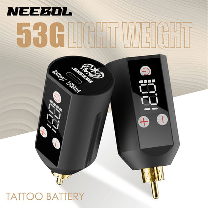 Tattoo Machine Kit Neebol Wireless Pen with Screen Display, 10 Cartridges, 7 Inks and Four Color or Pro Options