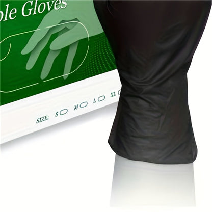 Black Nitrile Disposable Gloves in 51-Piece Size-Specific Packs with Powder-Free and Latex-Free Labels