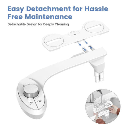 Ultra-Slim Non-Electric Bidet Attachment with Dual Retractable Nozzles and Seven Model Options