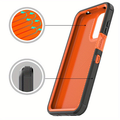 Phone Case Multi-Layer PC and TPU Cover with Belt Clip Holster and Kickstand for Moto G Play 2024