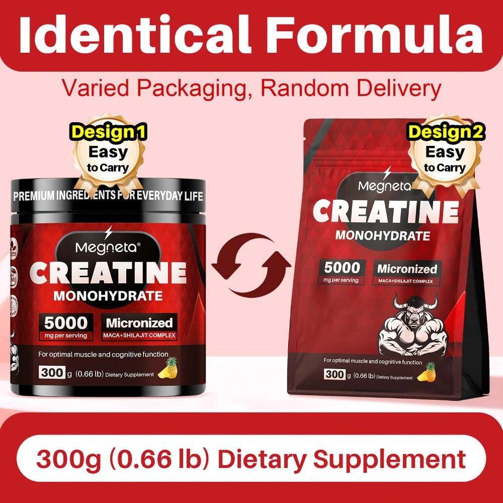 Micronized Creatine Monohydrate Powder 300g — 5000mg Per Serving | 60 Servings | Strength, Power & Focus Formula | No Artificial Sweeteners or Flavors | Pure Unflavored Pre & Post Workout
