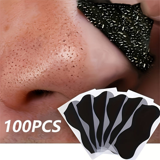 Charcoal Nose Strips 100pcs – Deep Pore Cleansing Blackhead Remover Strips for Nose, Charcoal-Infused Pore Strips for All Skin Types Unisex, Blackhead Peel Off Strips for Clear Smooth Skin