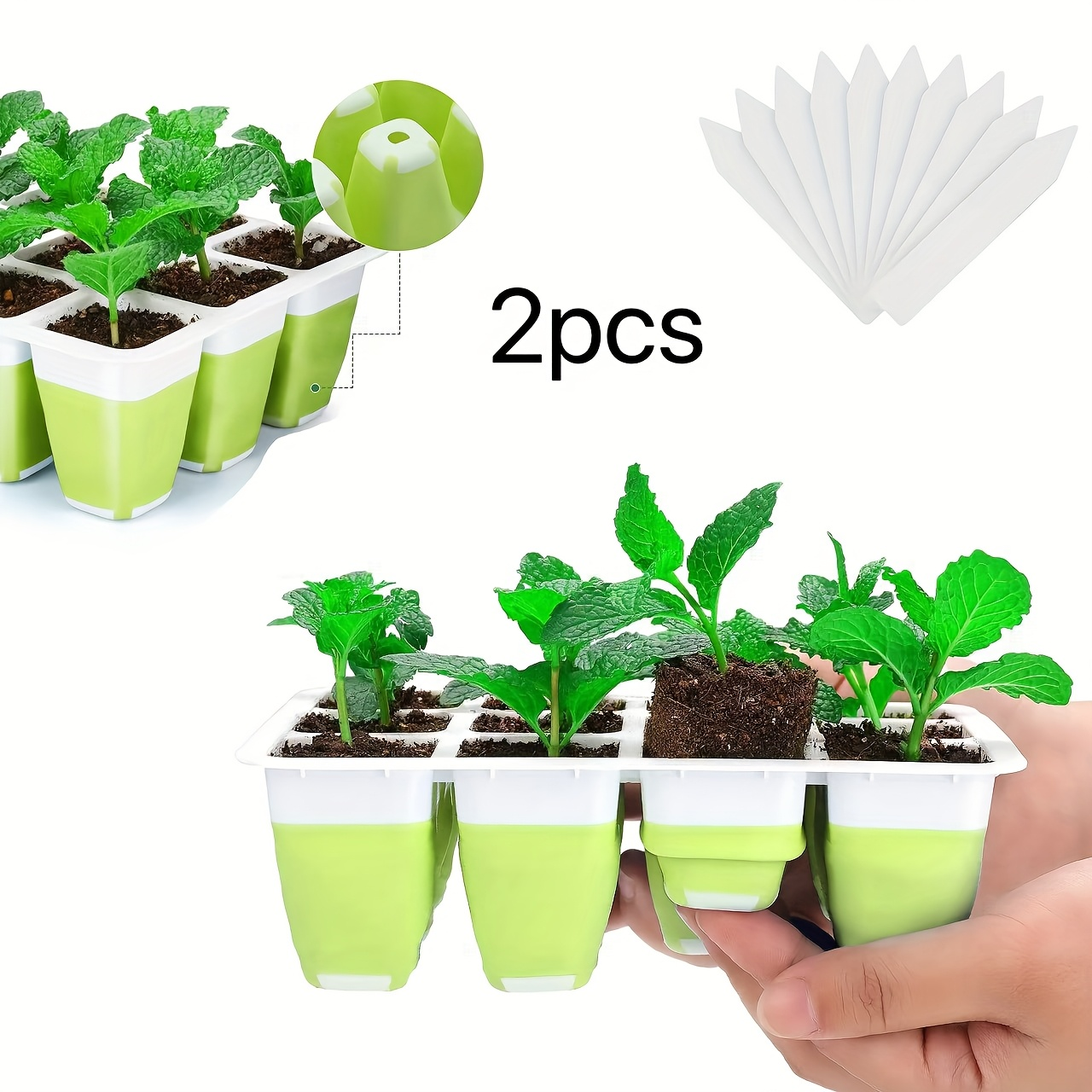 Seed Starting Tray with Flexible Pop-Up Units | Easy Transplant No Root Damage | Optimal Drainage | Reusable Seedling Tray 2pcs 6pcs 10pcs Multi-Pack