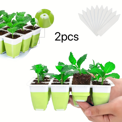 Seed Starting Tray with Flexible Pop-Up Units | Easy Transplant No Root Damage | Optimal Drainage | Reusable Seedling Tray 2pcs 6pcs 10pcs Multi-Pack