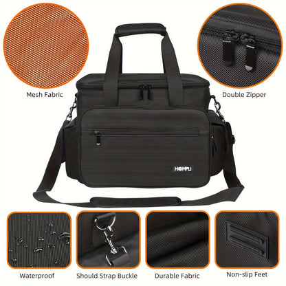 DJ Gig Bag with Removable Dividers, Padded Controller Mixer Carrying Case, Modular Interior, Touring Studio Travel Ready