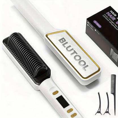 Heated Straightening Brush with Display in White, Grey, Champagne or Purple and Accessory Set