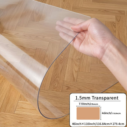 Clear PVC Floor Protector Mat with 29 Rectangular Size Options, Including 1.5mm Formats up to 44 x 120 Inches