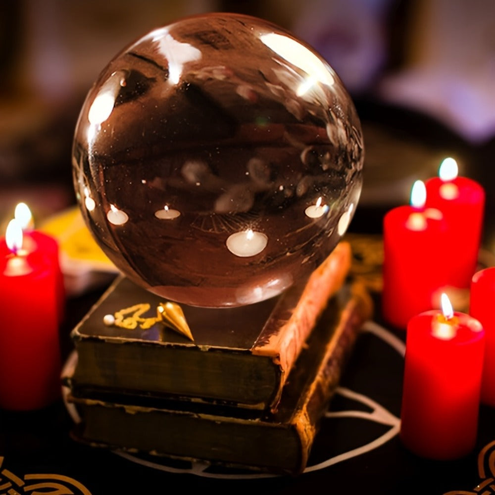 Crystal Ball for Photography Decoration Feng Shui Gift – Transparent Glass Sphere 60mm 80mm 150mm with Base for Magic Lens Ball Home Decor Halloween Valentine Christmas