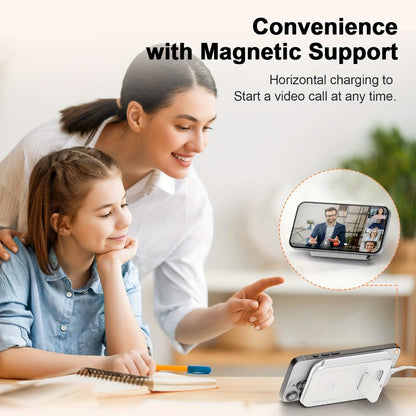 Foldable Three-Device Wireless Charging Station for Phone, Watch and Earbuds with Magnetic Supports