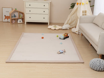 Padded Tatami-Style Area Rug in Six Solid Colors with 50-Inch Square to 79 x 118-Inch Sizes