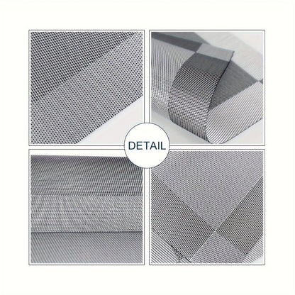 Six-Piece PVC Placemats in Gold, Brown or Silver, Each 11.8 x 17.7 Inches for Dining Tables