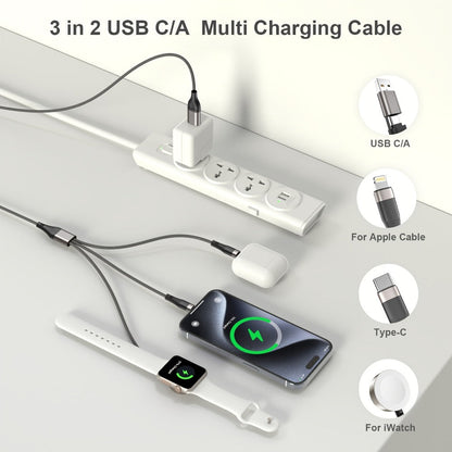 Two-Piece Braided Charging Cable Set with Dual USB-A/USB-C Input and 2-Foot plus 4-Foot Lengths