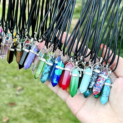 Pendant and Cord Jewelry Making Set with 30 Colored Point, Cross or Heart Pendants and 30 Black Necklaces