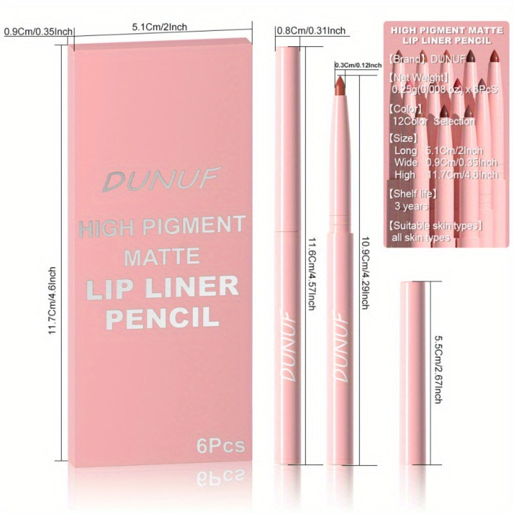 Twelve-Piece Lip Liner and Lip Color Pencil Set with Nude-to-Bold Visible Shades in the 12 Colors Option