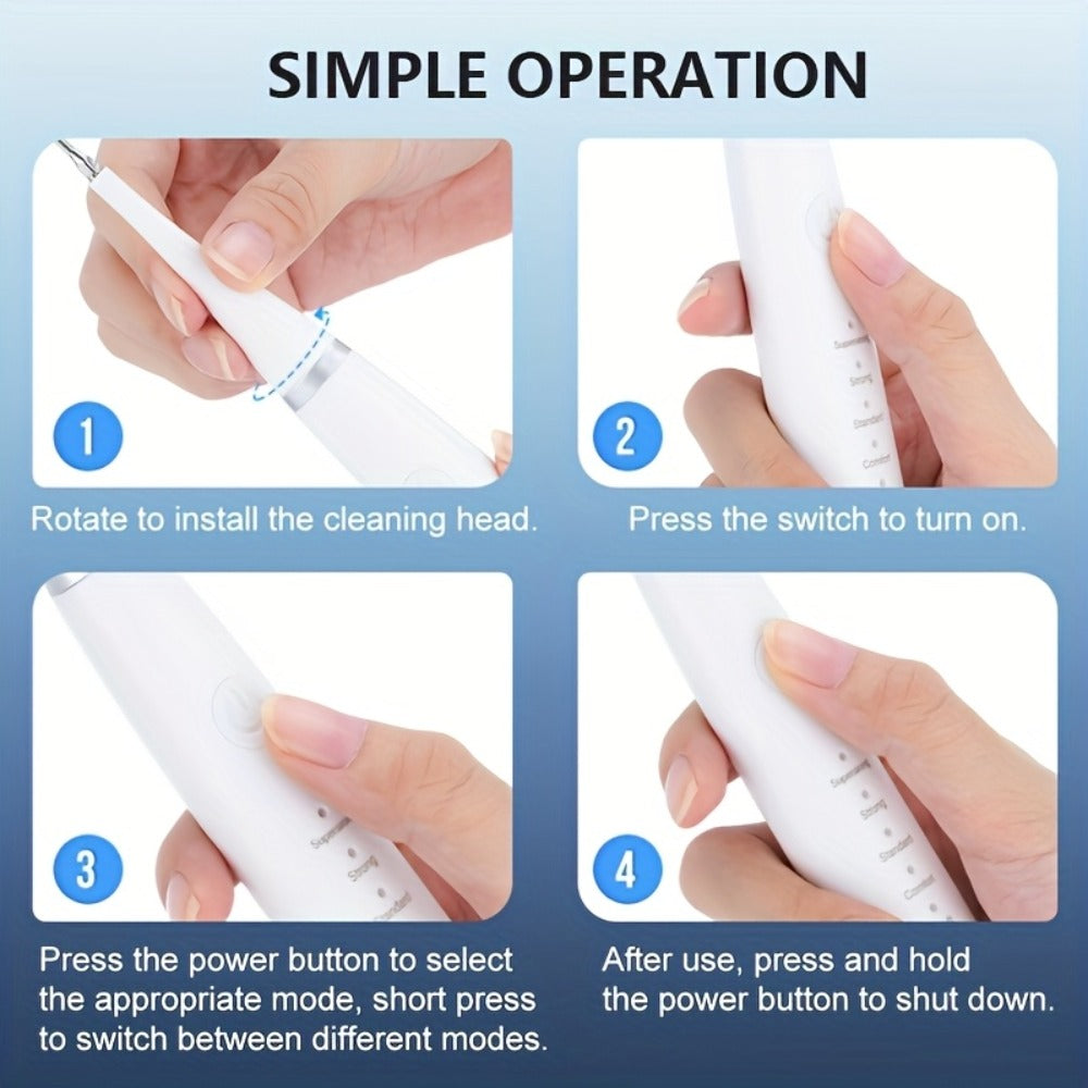 Electric Toothbrush Kit with Five Brush Heads, Two Accessory Cleaning Heads, USB Charging and Travel Case