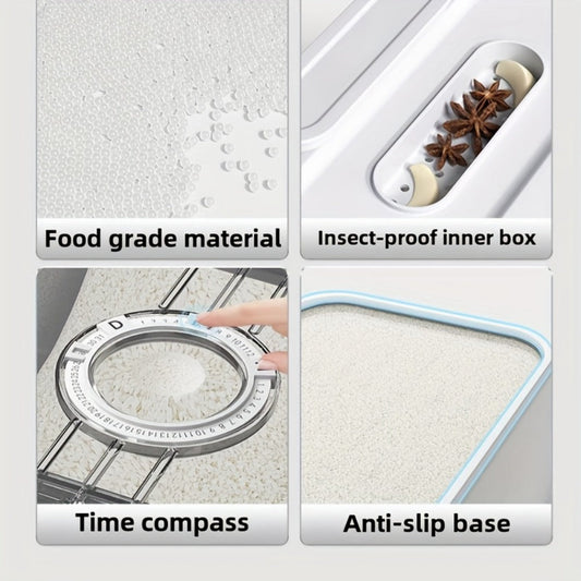 Food Storage Containers PET Rice Canister with Flip-Top Buckle Lid in 2.06- or 2.85-Gallon Sizes