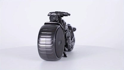 Retro Motorcycle Bluetooth Speaker Portable Wireless Stereo with RGB Flashing Lights, FM Radio, USB & TF Card Support, AUX Input, Rechargeable Battery for Home, Outdoor & Car Audio Upgrade
