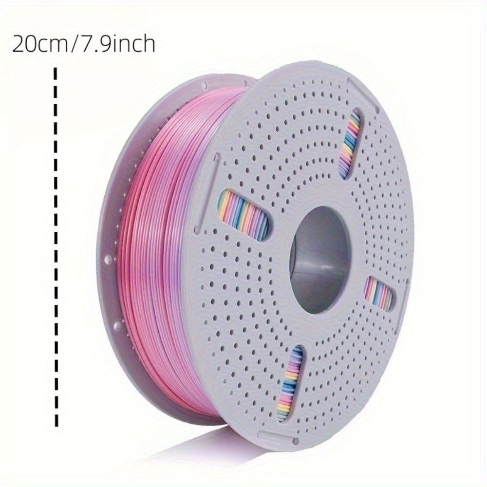 High Gloss PLA Filament 1.75mm 1kg Low Warping – Black White Dual Tri Rainbow Multicolor 3D Printer Filament ±0.02mm | Shiny PLA Spool for Creality Ender 3 5 Neo Bambu Lab Prusa FDM Printers