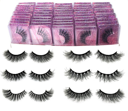 DD Curl False Eyelashes Multipack with 20 Pairs across Five Mixed Styles in Glitter-Top Round Cases