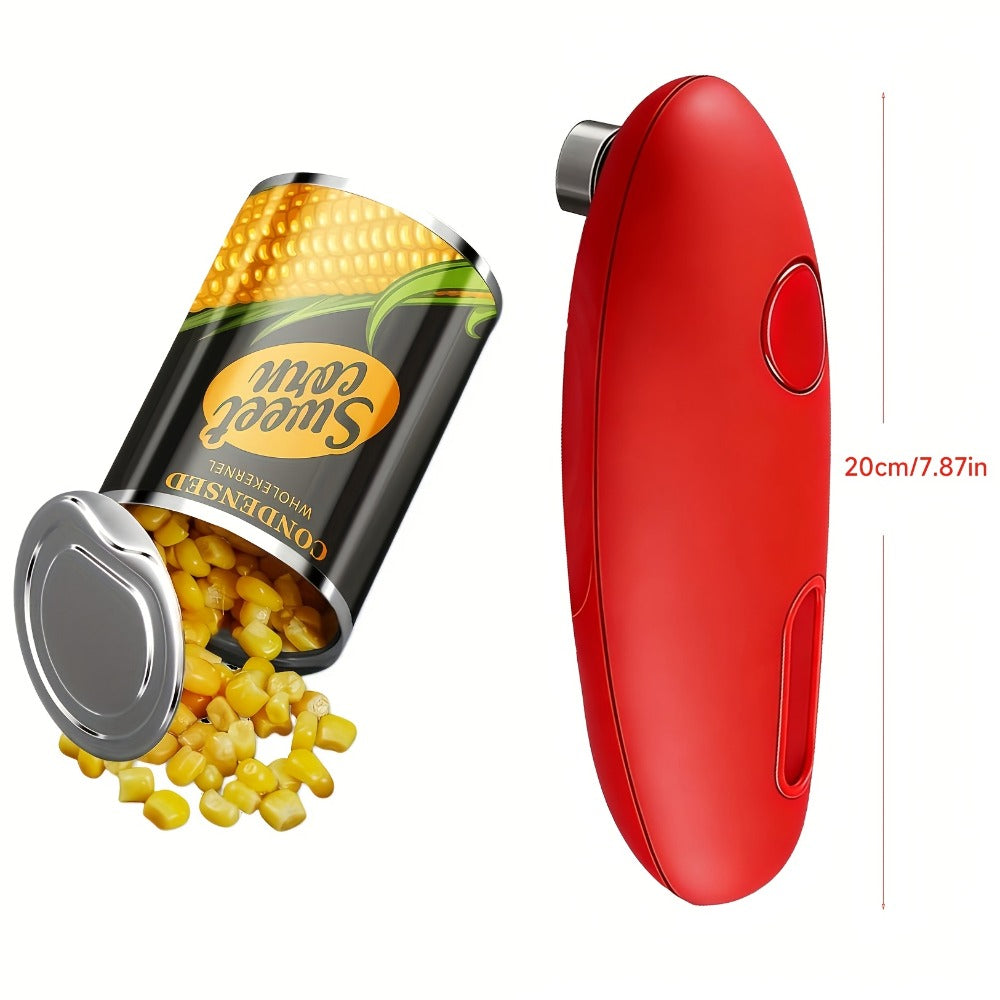 Electric Can Opener, One-Click Auto Shut-Off with Smooth Edge Cut — Safe & Easy for Elderly, Arthritis, Weak Grip | Fits All Round & Oval Cans | Great Gift for Home, Camping & Kitchen