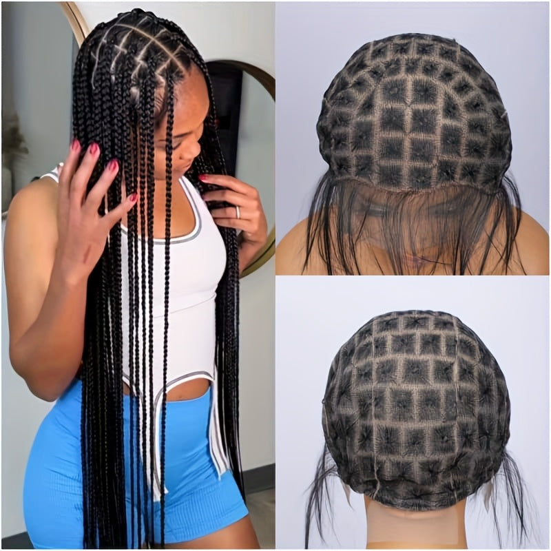 Adjustable Double-Lace Braided Wig Cap with Baby Hair in 81-, 109-, 111- or 120-Section Options