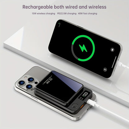 Power Bank Magnetic 10000mAh or 15000mAh with 15W Wireless, 22.5W Wired, USB-C and LED Display