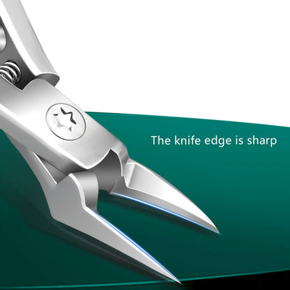 4CR13 Stainless-Steel Nail Clipper with Extended 68-Degree Right-Angle Blade and Silver Finish