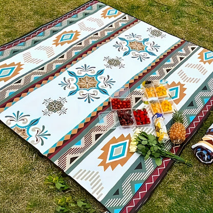 Picnic Blanket Waterproof Camping Mat | Portable Beach Mat PU Coated Oxford Cloth Outdoor Blanket