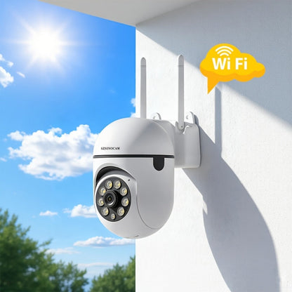 Security Camera 1080P PTZ Model with 360 Pan-Tilt, Color Night Vision, Two-Way Audio, Spotlight and TF Storage