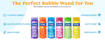 Bubble Bottles with Wands 6 12 or 24 Pack – 4oz Bubble Solution Kids Party Favors for Birthday Goodie Bags, Outdoor Summer Play, Wedding Send-Off Favors & Classroom Giveaways