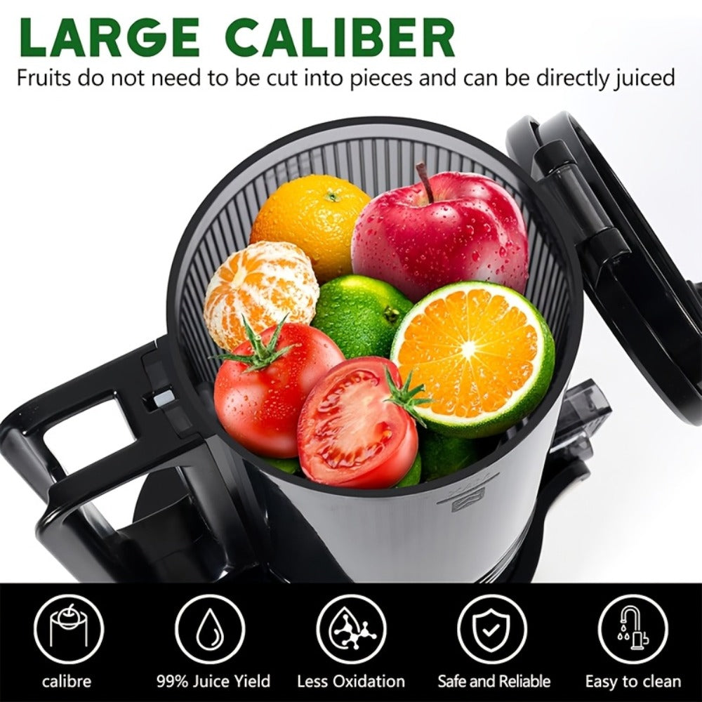 Cold Press Juicer Masticating – 350W Slow Juicer with Wide Feed Chute, 50RPM Fine Grinding, High Juice Yield, Easy to Clean, Safe Bladeless Design for Whole Fruits & Vegetables, Black & Pink