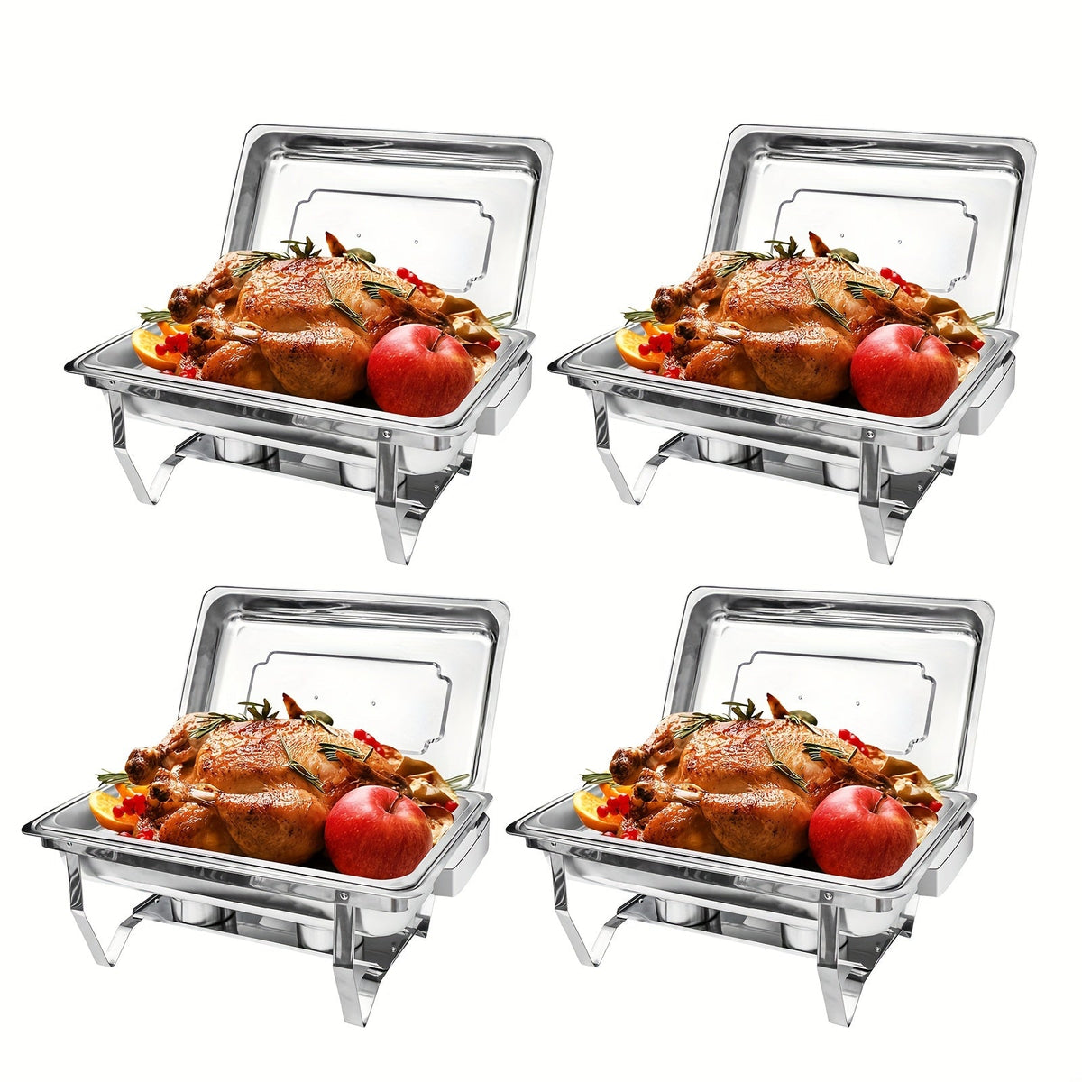 Chafing Dishes Buffet Set 9QT Stainless Steel Food Warmer Trays for Parties Hotel Christmas - 1/2/4/6/8 Pack