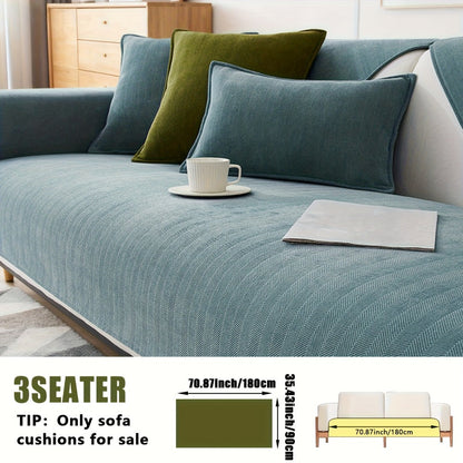 Sofa Cover Ribbed Chenille Stretch Panels with Non-Slip Design for 1 to 4 Seats, Armrests or Cushions