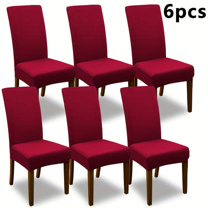 Chair Cover Set of 4 or 6 Stretch Jacquard Dining Slipcovers in Nine Available Color Choices