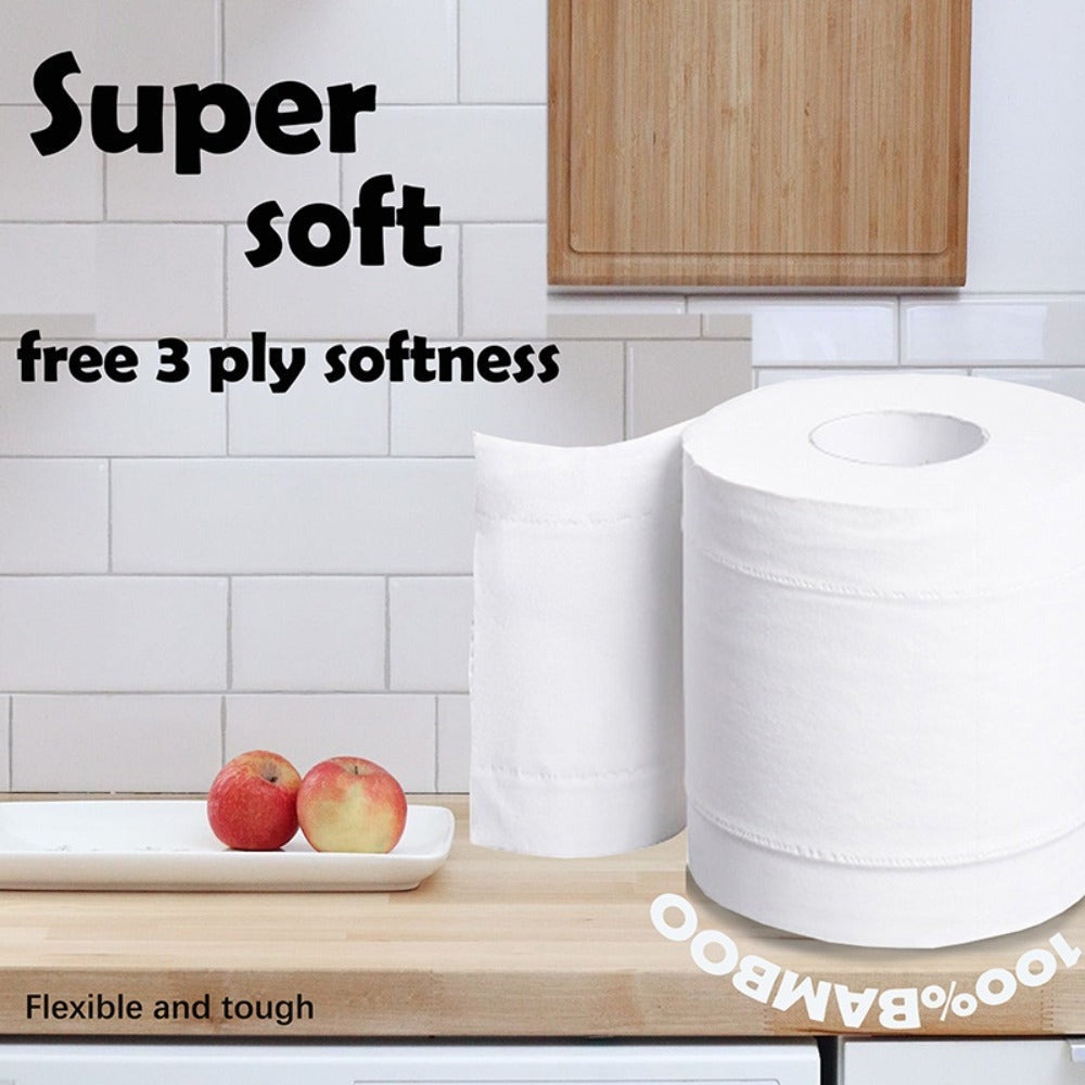 Three-Ply Bamboo Toilet Paper with 300 Sheets per Roll, 24-Roll Pack for Home, RV, Travel or Guest Bathrooms