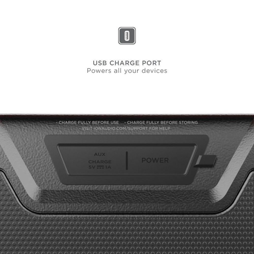Portable Bluetooth Speaker ION Pathfinder Go 65W with Bluetooth 5.0, 15-Hour Battery, LED, FM and App Control