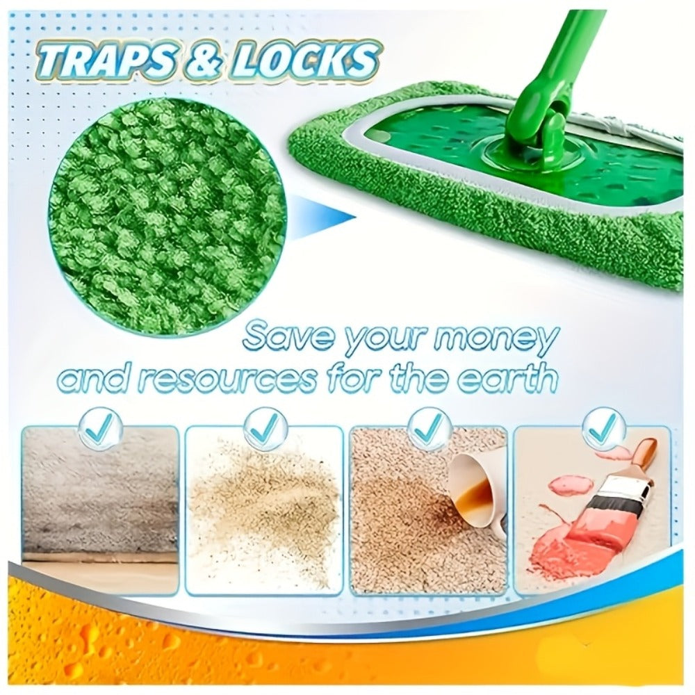 Washable Flat Mop Pads 15 Pack, Reusable Microfiber Replacement Pads for Flat Floor Mops, Wet & Dry Cleaning, Highly Absorbent Dirt & Water Trapping, Easy to Maintain – Mop Not Included